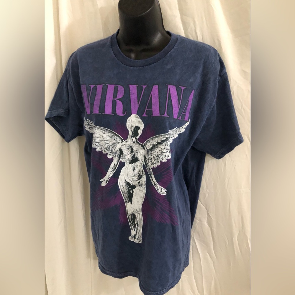 Nirvana dark blue pink in utero live ‘93 concert tshirt brand size medium new